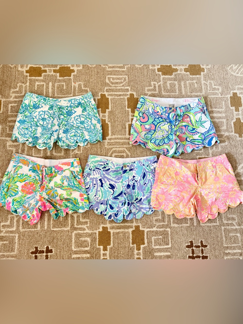 Lilly Pulitzer Multicolor Scallop Hem Women’s Shorts - Pack